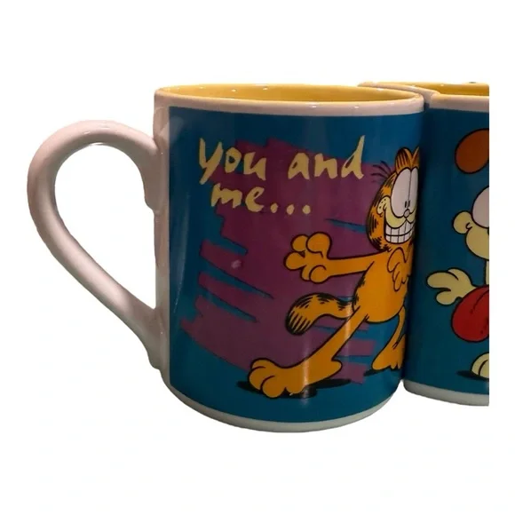 Vintage Garfield & Odie Connecting Mug Set by Enesco You and Me We’re Tight 1978 - Picture 3 of 9